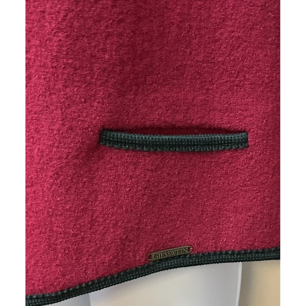 GIESSWEIN Wine & Green Loden Boiled Pure Wool Jacket US Size 10 Made in Austria - Picture 5 of 11